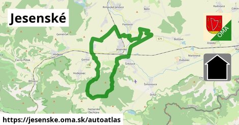 ikona Mapa autoatlas v jesenske