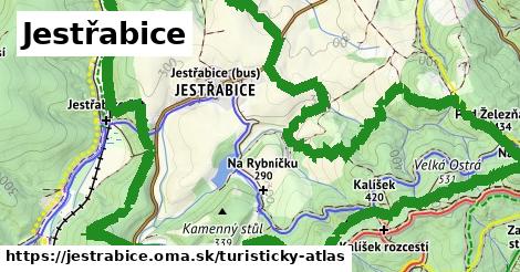 ikona Jestřabice: 7,8 km trás turisticky-atlas v jestrabice