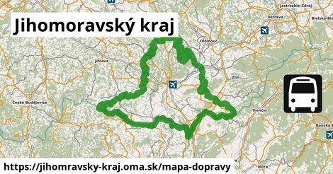 ikona Jihomoravský kraj: 16 tisíc km trás mapa-dopravy v jihomravsky-kraj