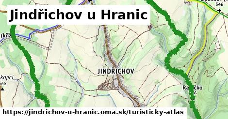 ikona Jindřichov u Hranic: 5,0 km trás turisticky-atlas v jindrichov-u-hranic