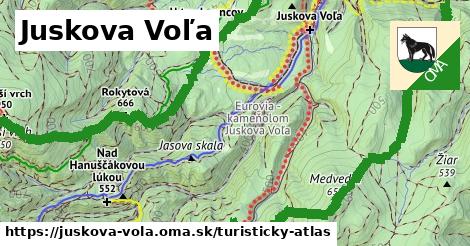 ikona Juskova Voľa: 29 km trás turisticky-atlas v juskova-vola