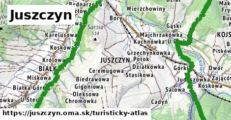 ikona Turistická mapa turisticky-atlas v juszczyn
