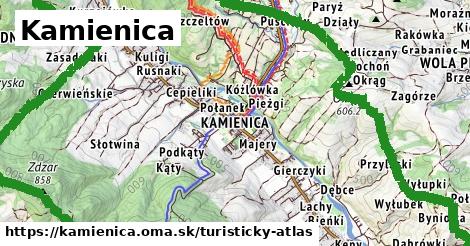 ikona Kamienica: 12,6 km trás turisticky-atlas v kamienica