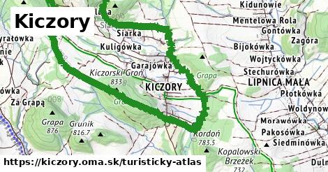 ikona Turistická mapa turisticky-atlas v kiczory