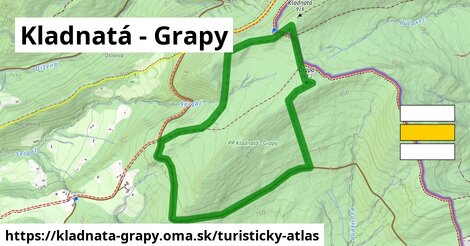 ikona Kladnatá - Grapy: 684 m trás turisticky-atlas v kladnata-grapy