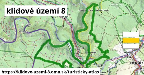 ikona klidové území 8: 7,0 km trás turisticky-atlas v klidove-uzemi-8