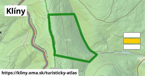 ikona Klíny: 327 m trás turisticky-atlas v kliny