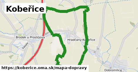 ikona Kobeřice: 2,5 km trás mapa-dopravy v koberice