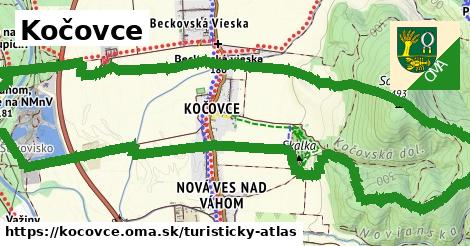 ikona Kočovce: 0,76 km trás turisticky-atlas v kocovce