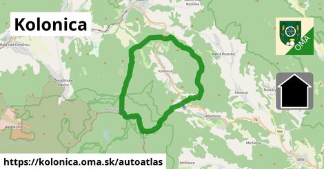 ikona Mapa autoatlas v kolonica