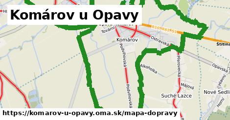 ikona Komárov u Opavy: 55 km trás mapa-dopravy v komarov-u-opavy