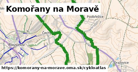 ikona Komořany na Moravě: 3,4 km trás cykloatlas v komorany-na-morave