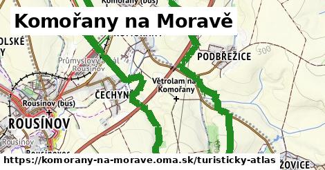 ikona Komořany na Moravě: 1,13 km trás turisticky-atlas v komorany-na-morave