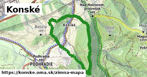 ikona Konské: 0 m trás zimna-mapa v konske