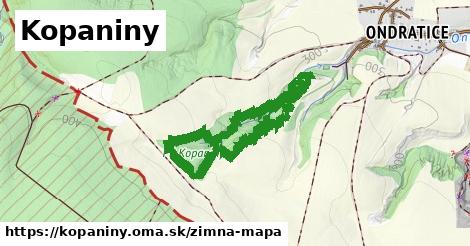 ikona Kopaniny: 0 m trás zimna-mapa v kopaniny