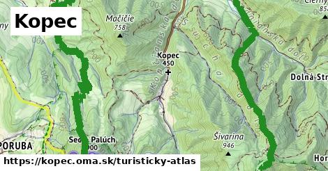 ikona Kopec: 0 m trás turisticky-atlas v kopec