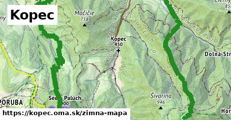 ikona Kopec: 0 m trás zimna-mapa v kopec