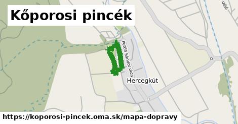 ikona Kőporosi pincék: 0 m trás mapa-dopravy v koporosi-pincek