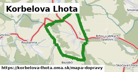 ikona Korbelova Lhota: 1,88 km trás mapa-dopravy v korbelova-lhota