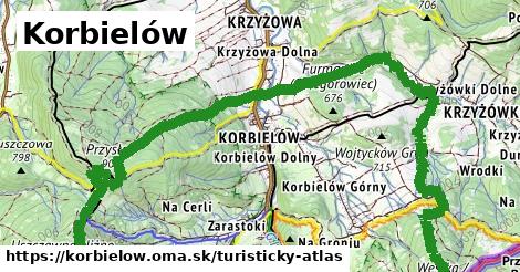 ikona Korbielów: 44 km trás turisticky-atlas v korbielow