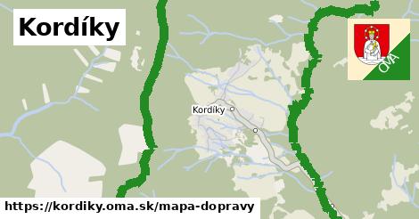 ikona Kordíky: 0 m trás mapa-dopravy v kordiky