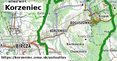 ikona Mapa autoatlas v korzeniec