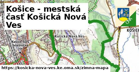 ikona Košice - mestská časť Košická Nová Ves: 0 m trás zimna-mapa v kosicka-nova-ves.ke