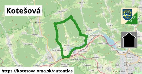 ikona Mapa autoatlas v kotesova