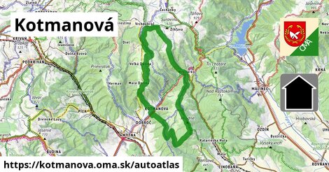 ikona Mapa autoatlas v kotmanova