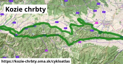 ikona Kozie chrbty: 79 km trás cykloatlas v kozie-chrbty