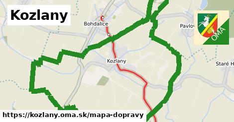 ikona Kozlany: 7,4 km trás mapa-dopravy v kozlany