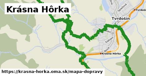 ikona Krásna Hôrka: 5,2 km trás mapa-dopravy v krasna-horka