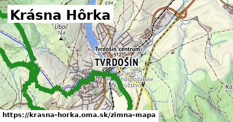 ikona Krásna Hôrka: 1,63 km trás zimna-mapa v krasna-horka