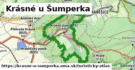 ikona Krásné u Šumperka: 0 m trás turisticky-atlas v krasne-u-sumperka