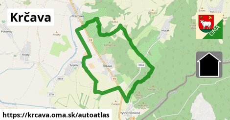 ikona Mapa autoatlas v krcava