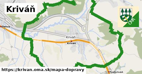 ikona Kriváň: 17 km trás mapa-dopravy v krivan