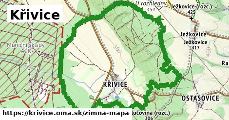 ikona Křivice: 0 m trás zimna-mapa v krivice