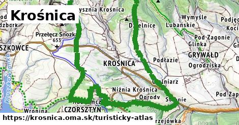 ikona Krośnica: 7,8 km trás turisticky-atlas v krosnica