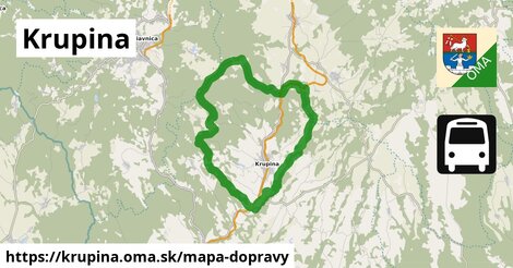 ikona Krupina: 40 km trás mapa-dopravy v krupina