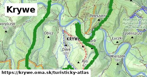 ikona Turistická mapa turisticky-atlas v krywe