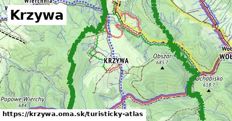 ikona Turistická mapa turisticky-atlas v krzywa