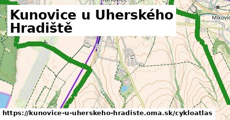 ikona Kunovice u Uherského Hradiště: 17 km trás cykloatlas v kunovice-u-uherskeho-hradiste