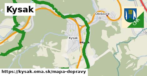 ikona Kysak: 55 km trás mapa-dopravy v kysak