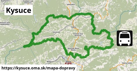 ikona Kysuce: 2 611 km trás mapa-dopravy v kysuce