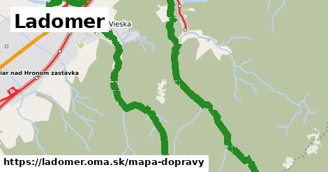 ikona Ladomer: 20 km trás mapa-dopravy v ladomer