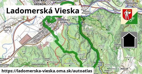 ikona Mapa autoatlas v ladomerska-vieska