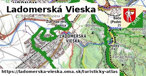 ikona Ladomerská Vieska: 17 km trás turisticky-atlas v ladomerska-vieska