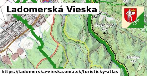 ikona Ladomerská Vieska: 17 km trás turisticky-atlas v ladomerska-vieska