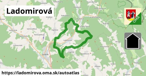 ikona Mapa autoatlas v ladomirova