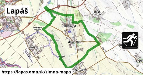 ikona Lapáš: 0 m trás zimna-mapa v lapas